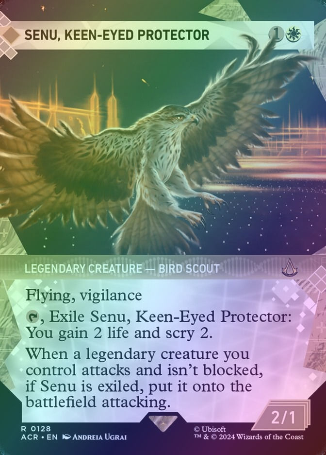 Senu, Keen-Eyed Protector (ACR) (128) / Borderless / Showcase / Foil