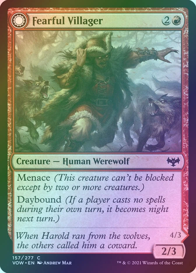 Fearful Villager // Fearsome Werewolf (VOW) (157) / Foil