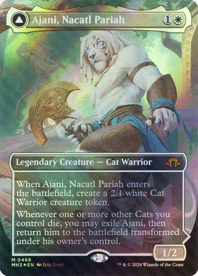 Ajani, Nacatl Pariah // Ajani, Nacatl (MH3) (468) / Borderless / Textured Foil — cara 1 de 2
