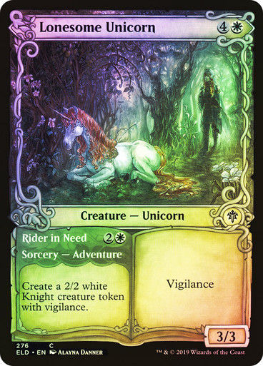 Lonesome Unicorn // Rider in Need (ELD) (276) / Showcase / Foil