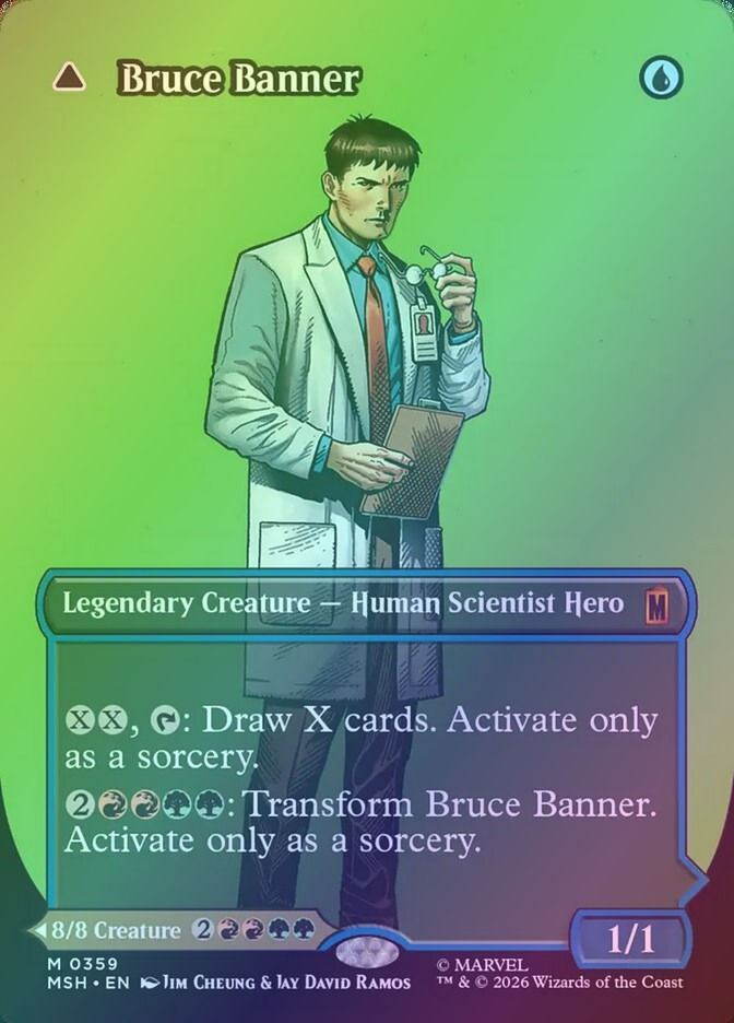 Bruce Banner // The Incredible Hulk (MSH) (359) / Borderless / Foil — cara 1 de 2