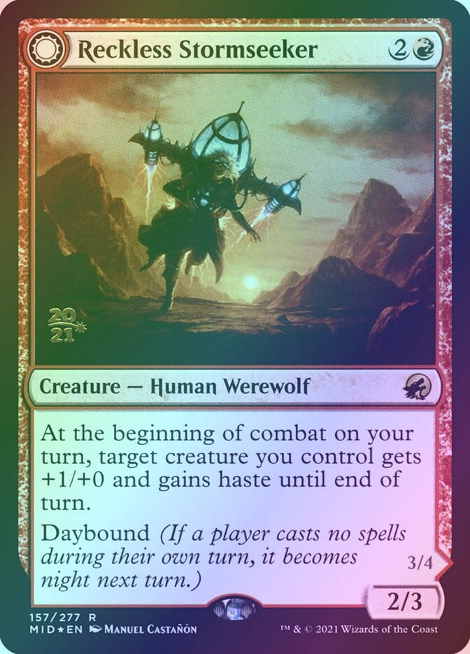 Reckless Stormseeker // Storm-Charged Slasher (PMID) (157s) / Foil