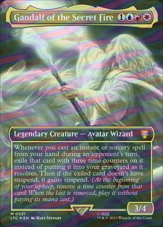 Gandalf of the Secret Fire (LTC) (551) / Borderless / Surge Foil