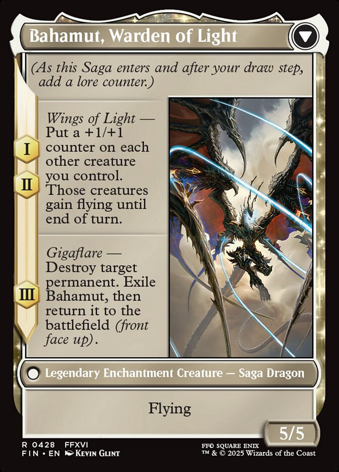 Dion, Bahamut's Dominant // Bahamut, Warden of Light (FIN) (428) / Extended Art — cara 2 de 2