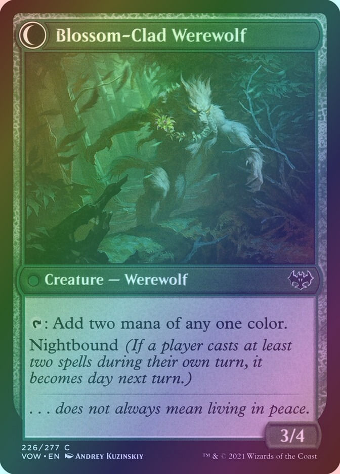 Weaver of Blossoms // Blossom-Clad Werewolf (VOW) (226) / Foil — cara 2 de 2