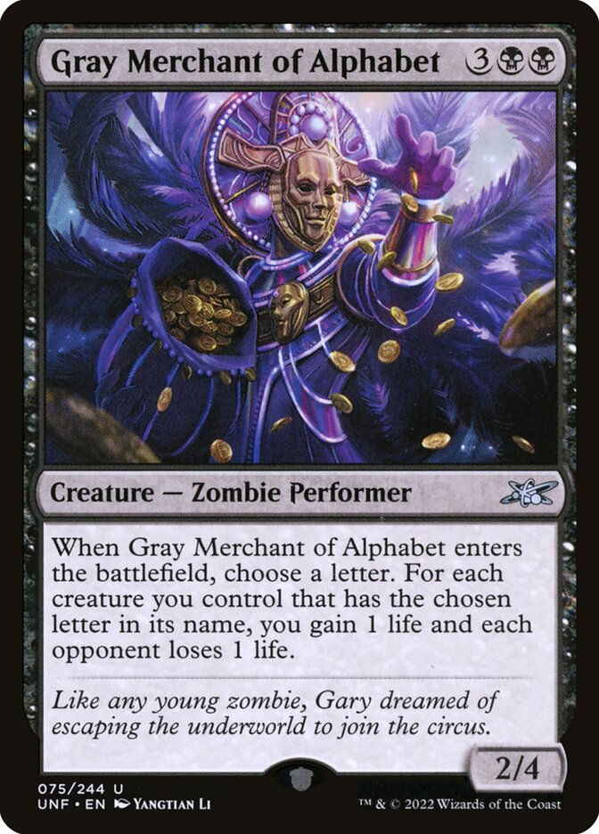Gray Merchant of Alphabet (UNF) (75)