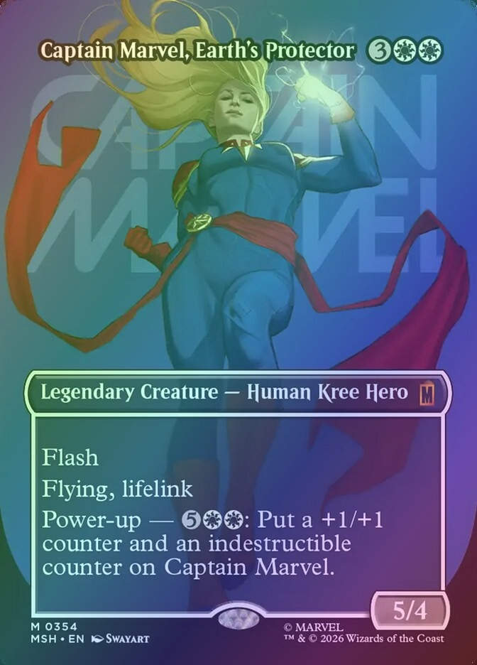 Captain Marvel, Earth's Protector (MSH) (354) / Borderless / Foil