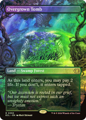 Overgrown Tomb // Overgrown Tomb (ECL) (350) / Borderless / Foil