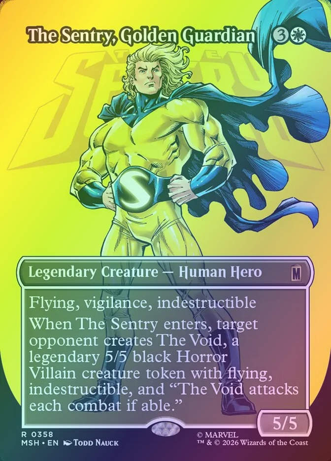 The Sentry, Golden Guardian (MSH) (358) / Borderless / Foil
