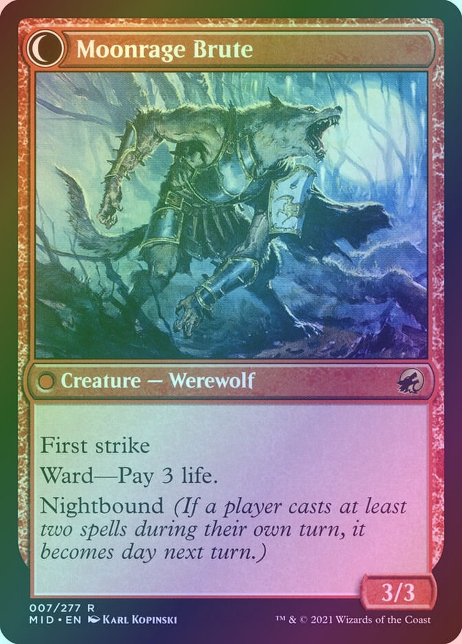 Brutal Cathar // Moonrage Brute (MID) (7) / Foil — cara 2 de 2