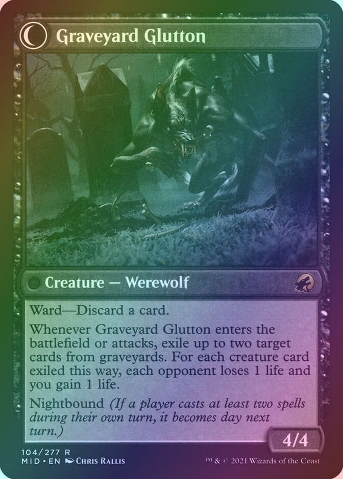 Graveyard Trespasser // Graveyard Glutton (MID) (104) / Foil — cara 2 de 2