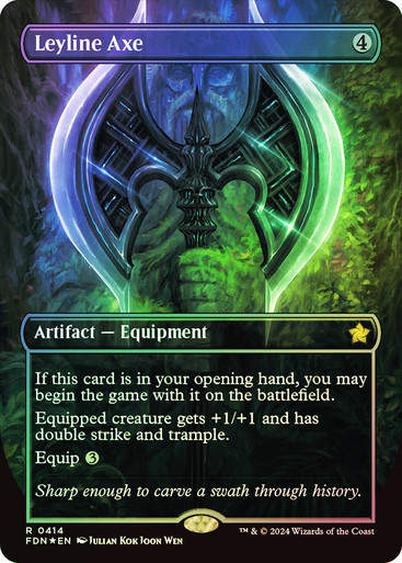 Leyline Axe (FDN) (414) / Mana Foil / Borderless