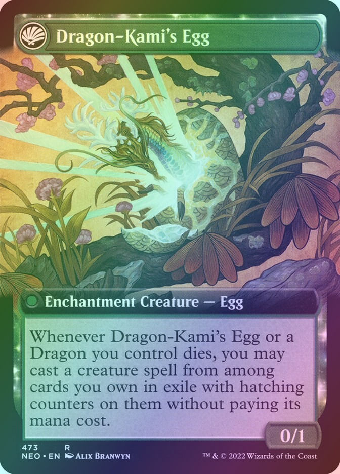 The Dragon-Kami Reborn // Dragon-Kami's Egg (NEO) (473) / Extended Art / Foil — cara 2 de 2