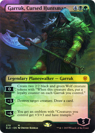 Garruk, Cursed Huntsman (ELD) (270) / Borderless / Foil