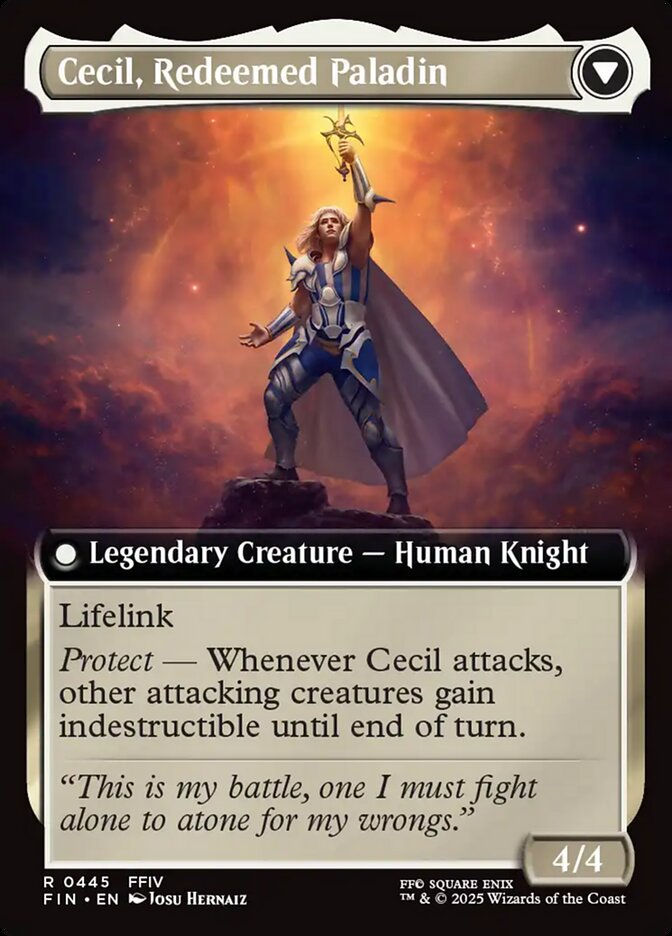 Cecil, Dark Knight // Cecil, Redeemed Paladin (FIN) (445) / Extended Art — cara 2 de 2