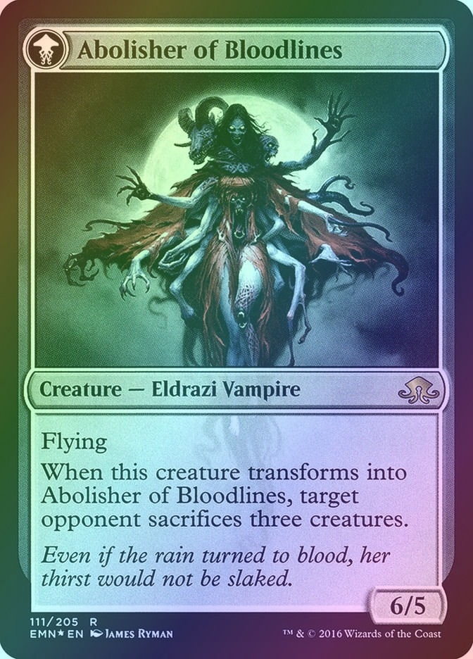 Voldaren Pariah // Abolisher of Bloodlines (PEMN) (111s) / Foil — cara 2 de 2