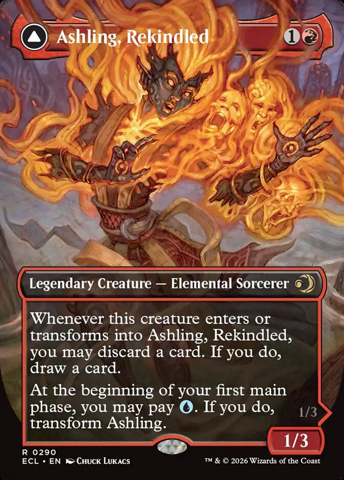 Ashling, Rekindled // Ashling, Rimebound (ECL) (290) / Borderless — cara 1 de 2