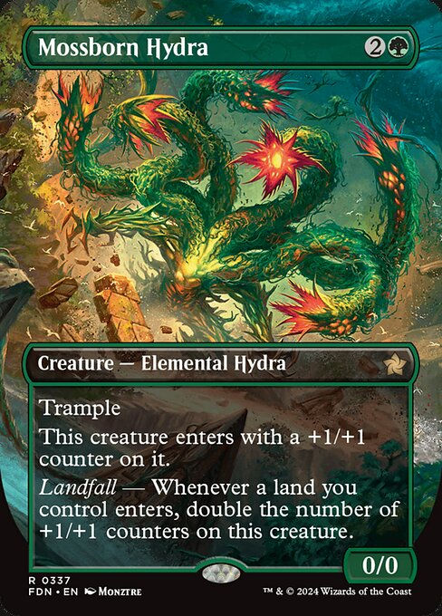 Mossborn Hydra (FDN) (337) / Borderless