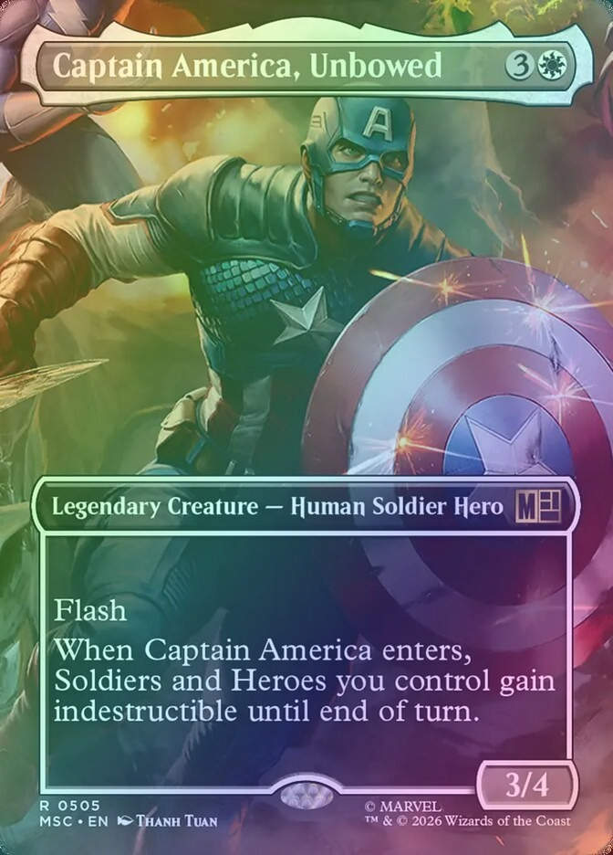 Captain America, Unbowed (MSC) (505) / Borderless / Foil