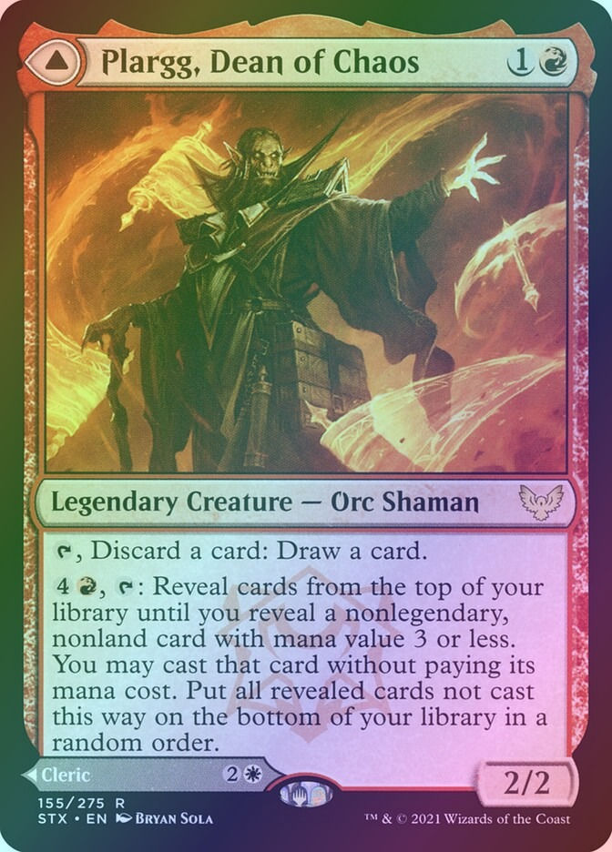 Plargg, Dean of Chaos // Augusta, Dean of Order (STX) (155) / Foil — cara 1 de 2