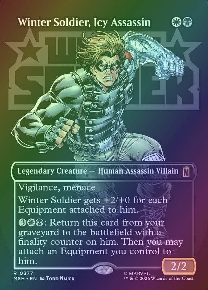 Winter Soldier, Icy Assassin (MSH) (377) / Borderless / Foil