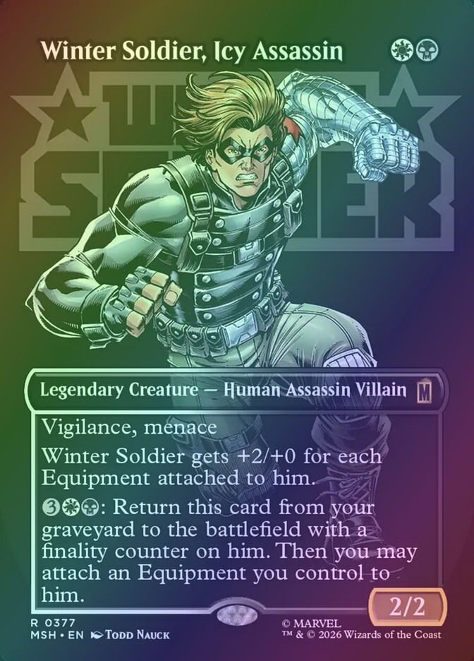 Winter Soldier, Icy Assassin (MSH) (377) / Borderless / Foil