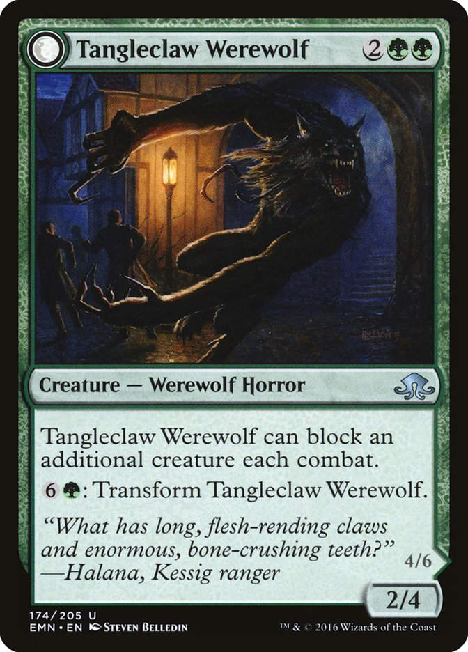 Tangleclaw Werewolf // Fibrous Entangler (EMN) (174)