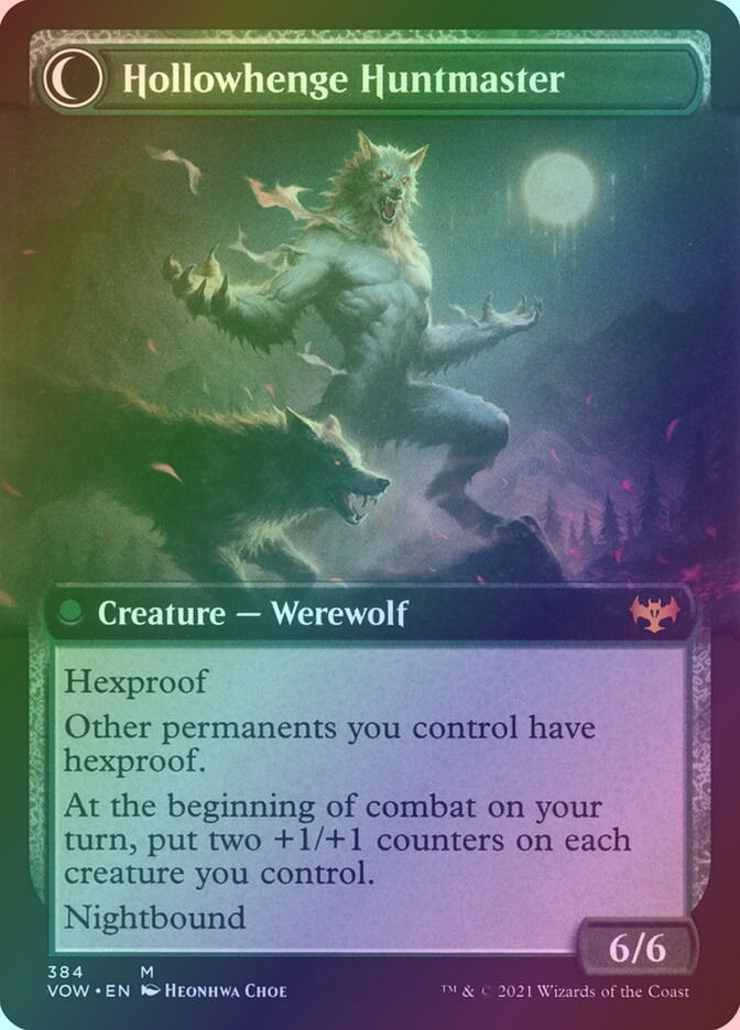 Avabruck Caretaker // Hollowhenge Huntmaster (VOW) (384) / Extended Art / Foil — cara 2 de 2