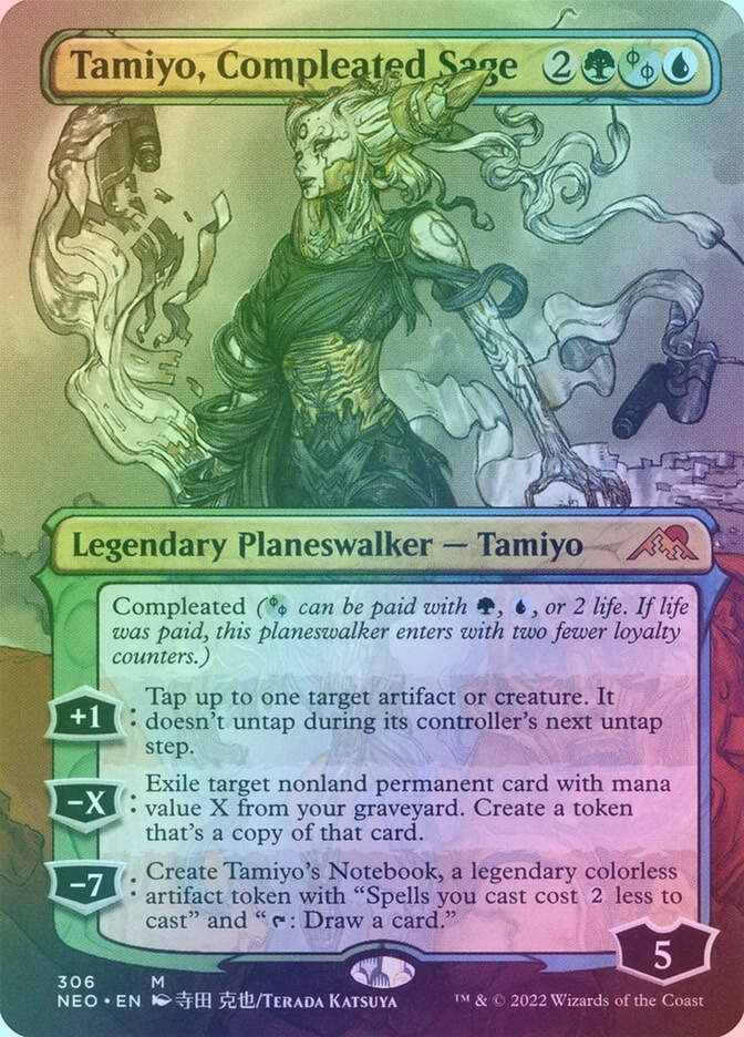 Tamiyo, Compleated Sage (NEO) (306) / Borderless / Foil