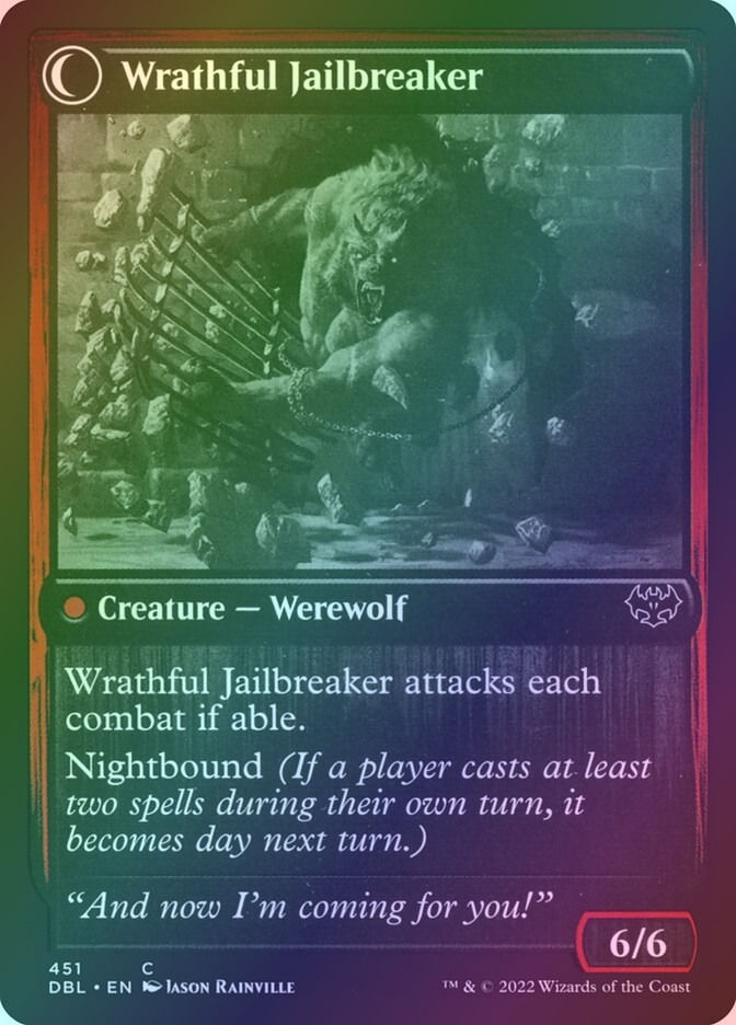 Weary Prisoner // Wrathful Jailbreaker (DBL) (451) / Foil — cara 2 de 2