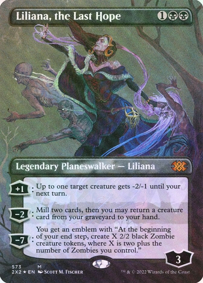 Liliana, the Last Hope (2X2) (573) / Borderless / Textured Foil