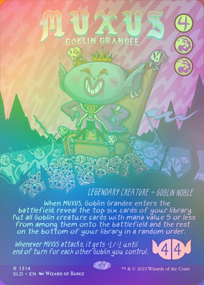 Muxus, Goblin Grandee (SLD) (1314★) / Borderless / Rainbow Foil