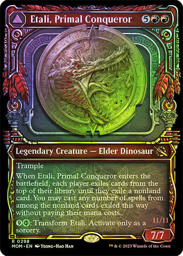 Etali, Primal Conqueror // Etali, Primal Sickness (mom_298) / Showcase / Foil — cara 2 de 2