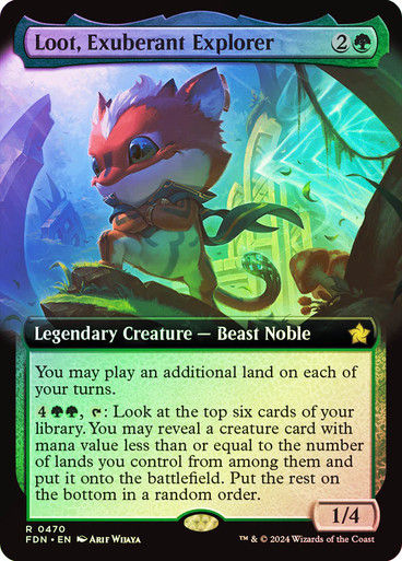 Loot, Exuberant Explorer (FDN) (470) / Foil / Extended Art