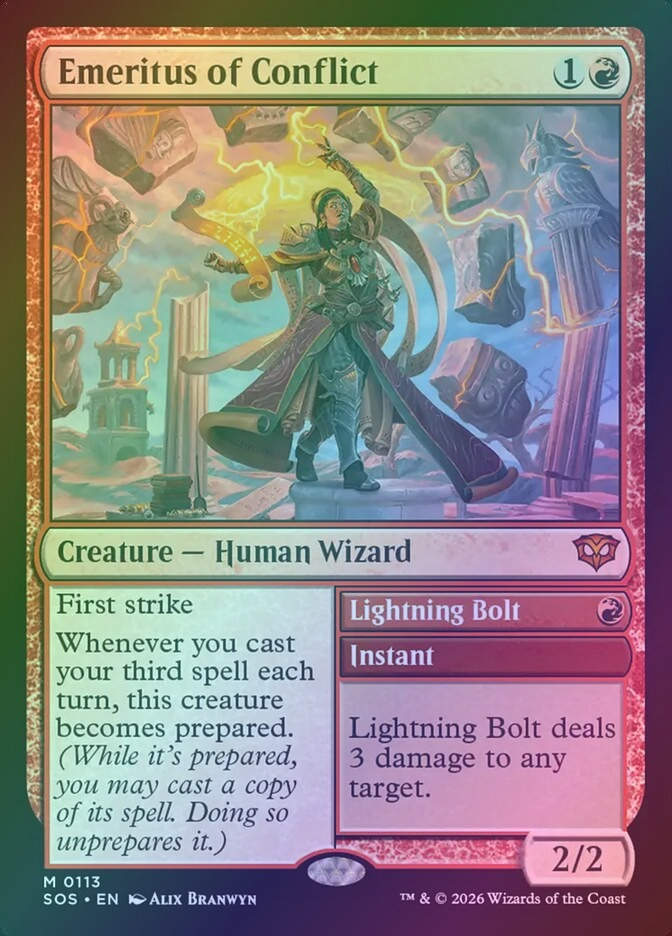 Emeritus of Conflict // Lightning Bolt (SOS) (113) / Foil