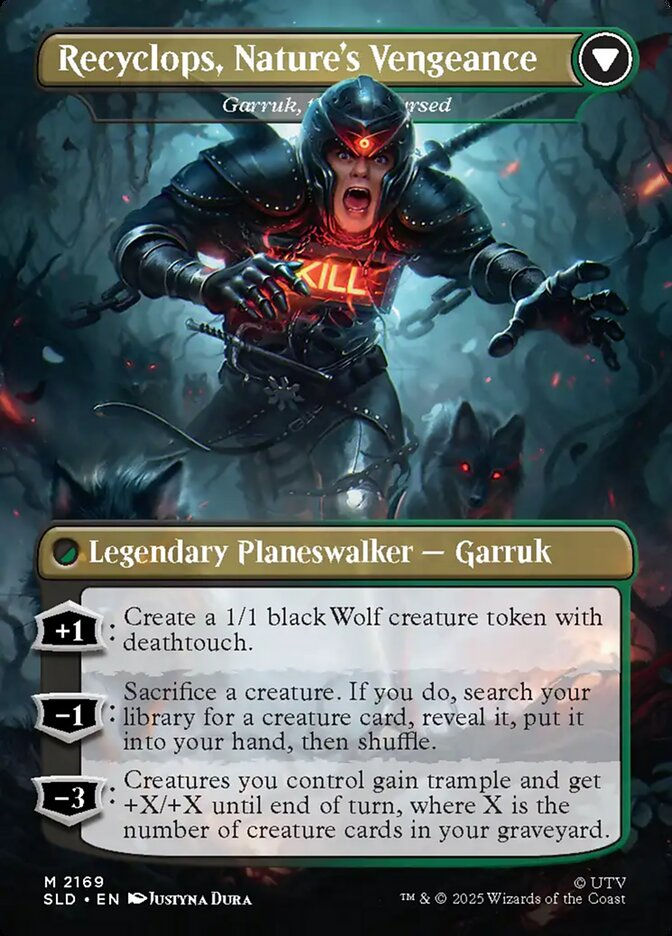 Garruk Relentless // Garruk, the Veil-Cursed (SLD) (2169) / Borderless — cara 2 de 2