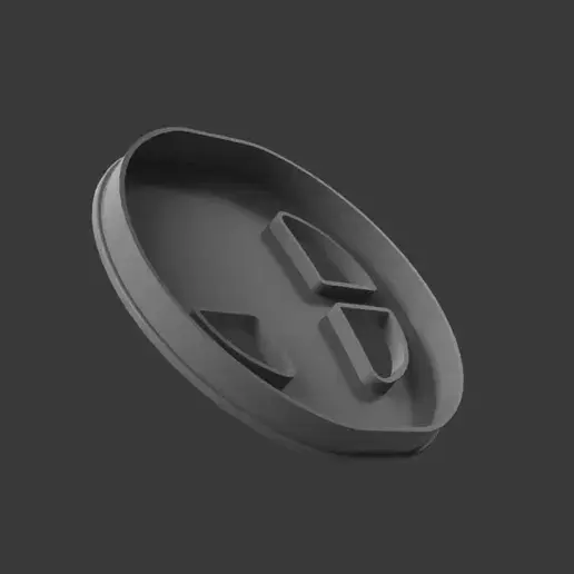 A grey rubber protective cover with three openings, angled on dark background.