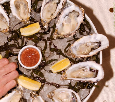 Seafood platter during a private tasting