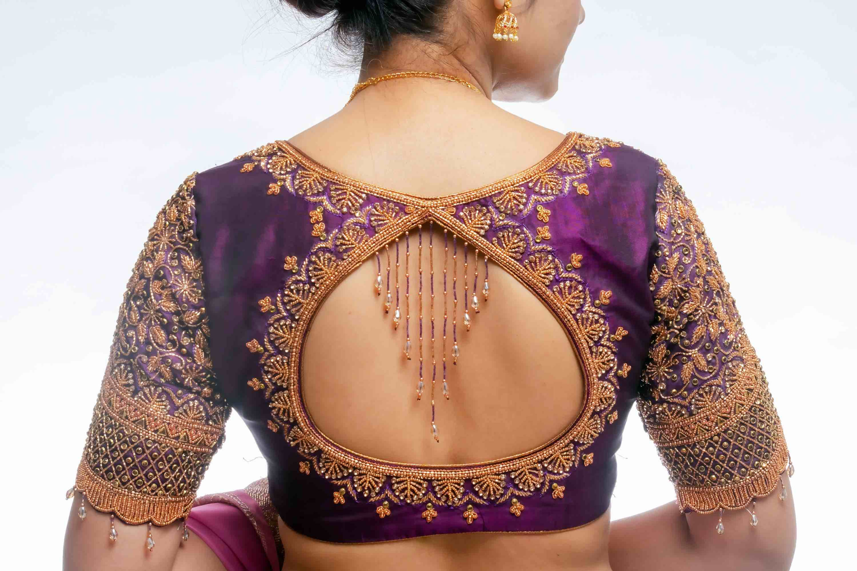 Purple Handwork Embroidery Blouse