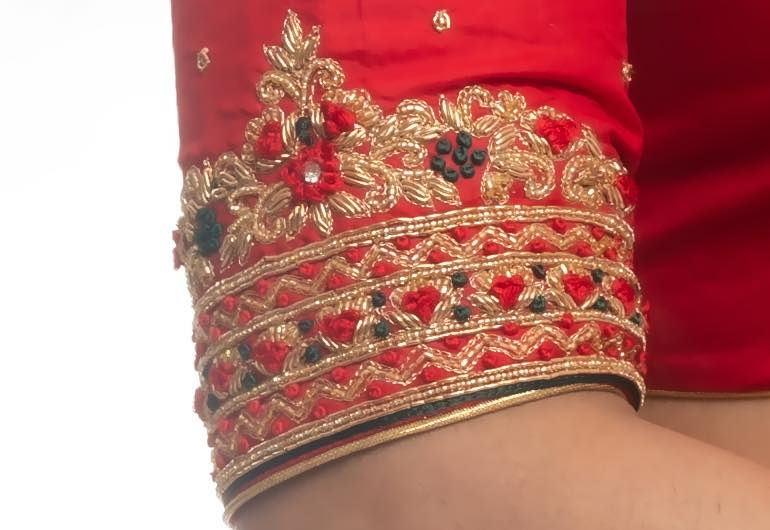 Thumbnail: Red Handwork Embroidery Blouse