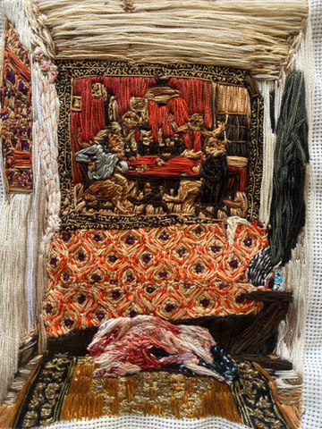 Gelenet, Gelenet,bez üzerine nakış,25*17 cm,2024, Gelenet, embroidery on cloth, 25*17 cm, 2024