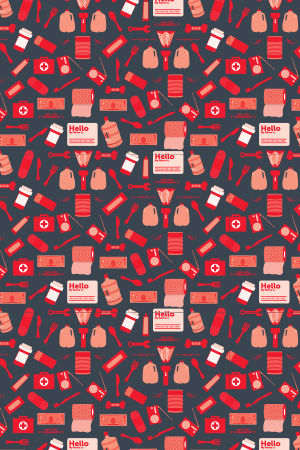 "Pattern of Preparedness" Pattern designed by Benjamin Ross for the ARC Prepare SoCal Campaign