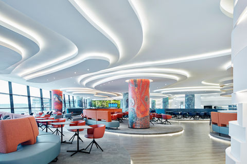 concept en ontwerp business lounge Chagall op Sheremetyevo international airport by M+R