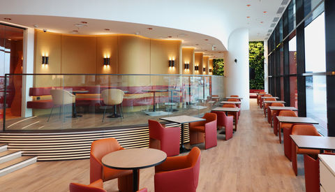 concept en ontwerp van de business lounge voor Mastercard by M+R