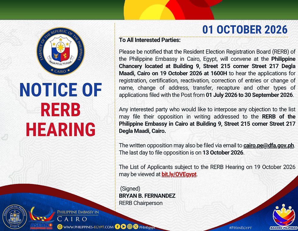 ❗𝐑𝐄𝐀𝐃 : NOTICE OF RERB HEARING