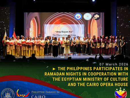 The Philippines participates in Ramadan Nights in cooperation with the Egyptian Ministry of Culture and the Cairo Opera House