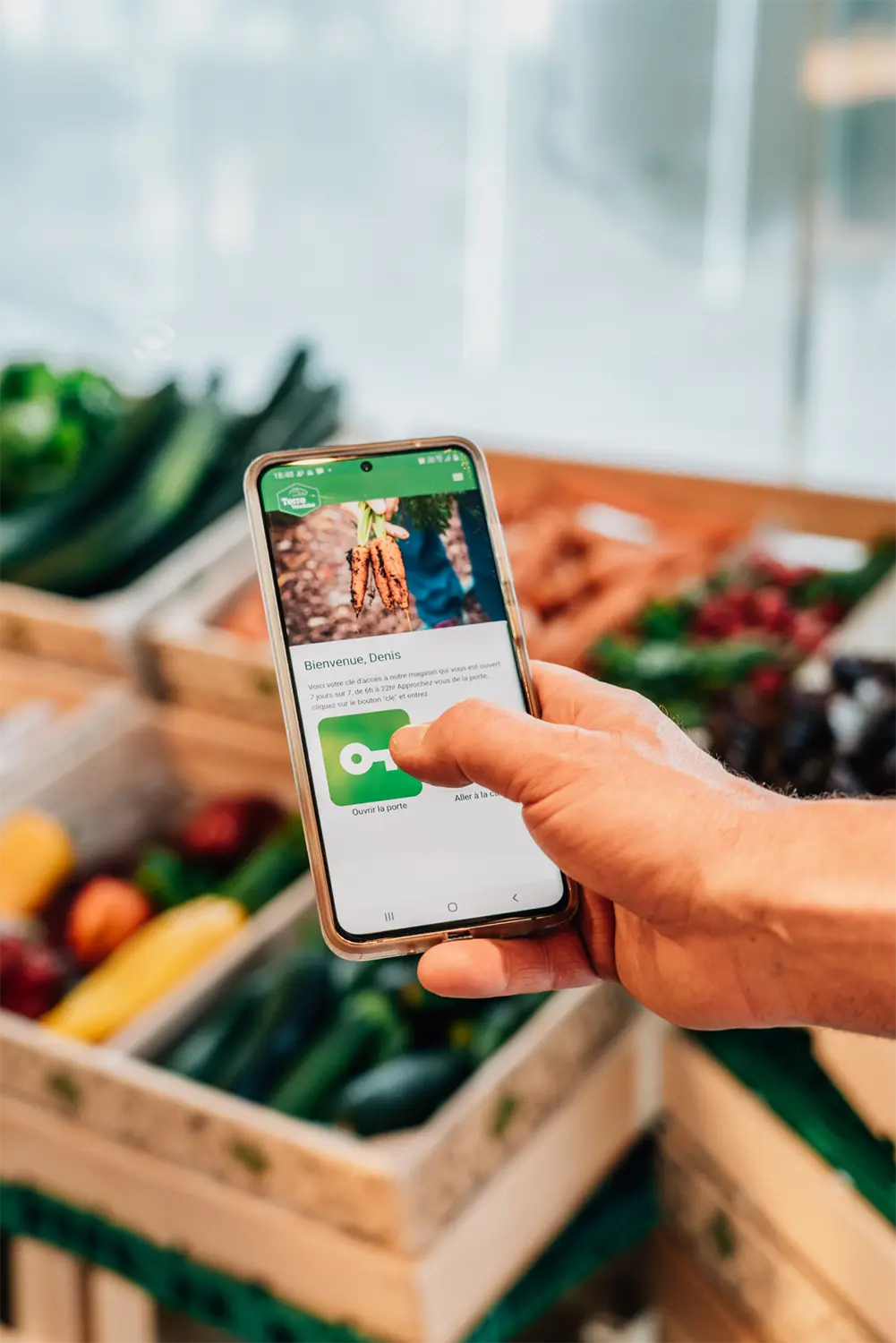 Application développée pour accéder au magasin autonome 24h/24h