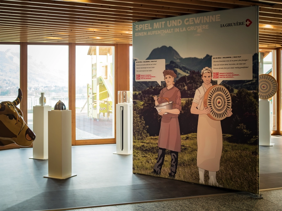 Espace promotionnel créé au restoroute de la Gruyère