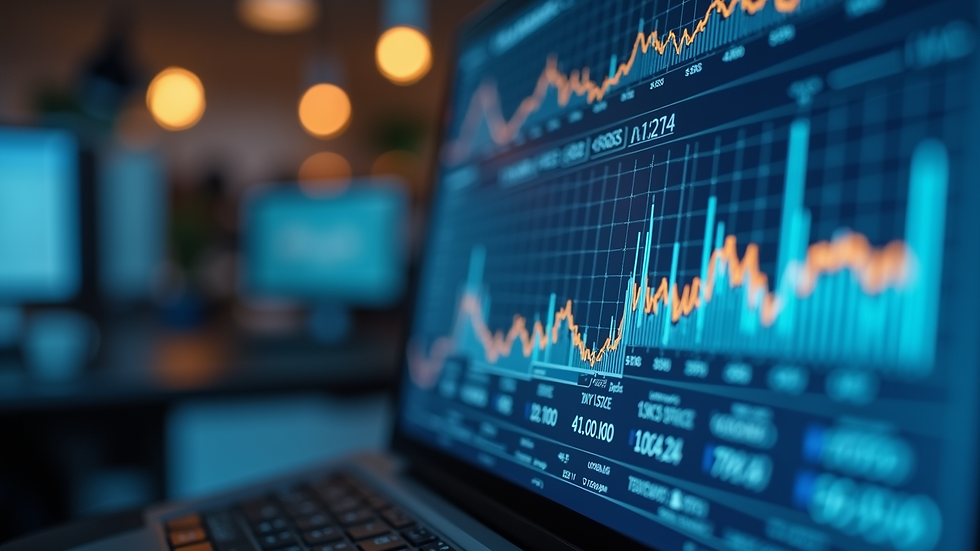 Close-up view of a computer screen displaying AI sales analytics