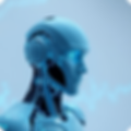 Futuristic sleek AI robot interface coding web development glowing blue nodes clean minimal white studio lighting high-end tech aesthetic